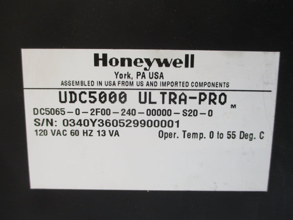 HONEYWELL DC5065-0-2F00-240-00000-S20-0 120VAC NSNP