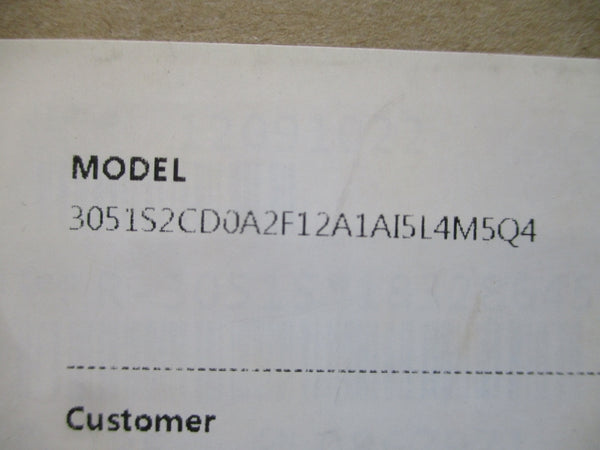 ROSEMOUNT 3051S2CD0A2F12A1AI5L4M5Q4 10.5-30VDC 750PSI NSMP