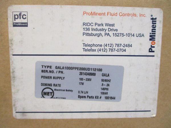 PROMINENT GALA1000PPE200UD112100 100-230V .5-.2A 145PSI NSMP