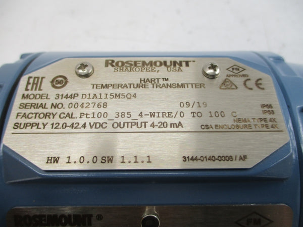 ROSEMOUNT 3144PD1A1I5M5Q4 12.0-42.4VDC NSMP