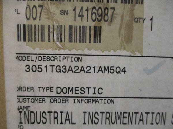 ROSEMOUNT 3051TG3A2A21AM5Q4 10.5-55VDC 800PSI NSMP