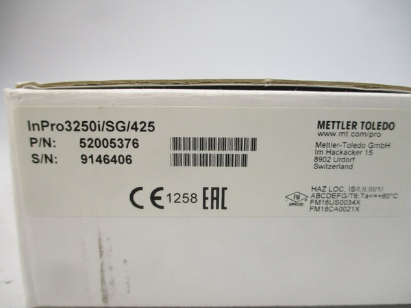 METTLER TOLEDO 52005376 INPRO3250I/SG/425 NSMP