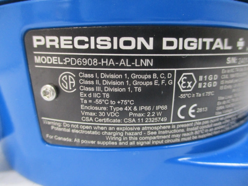 PRECISION DIGITAL PD6908-HA-AL-LNN 30VDC NSMP