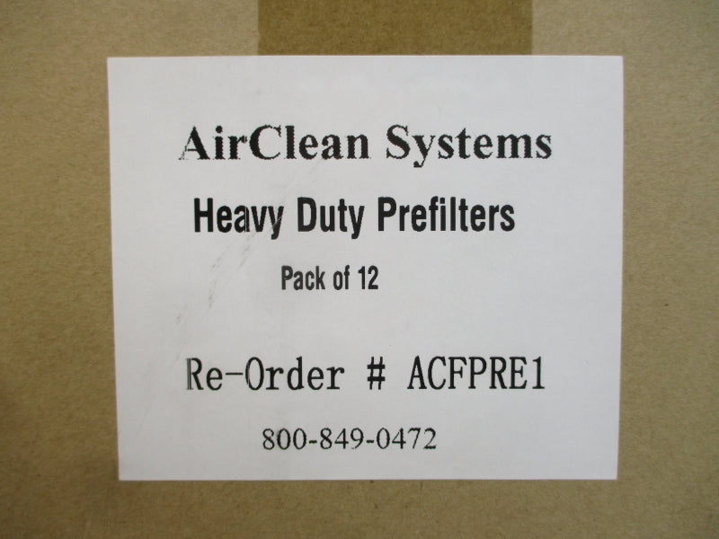 AIRCLEAN SYSTEMS ACFPRE1 (PKG OF 12) NSMP