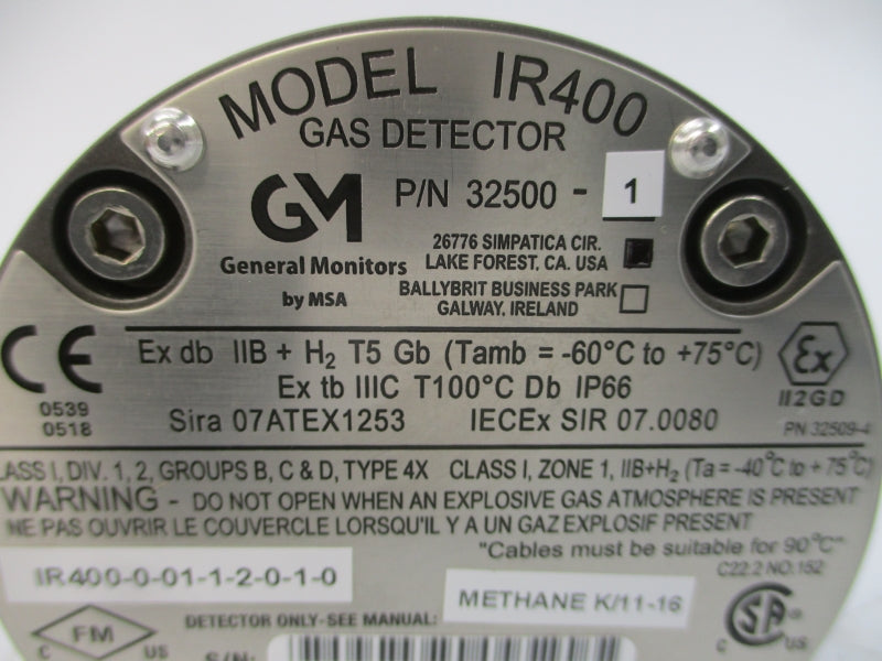 GENERAL MONITORS 32500-1 24VDC REV. J NSNP