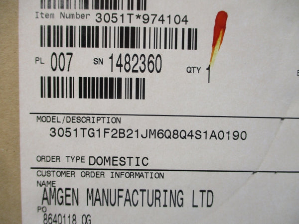 ROSEMOUNT 3051TG1F2B21JM6Q8Q4S1A0190 9-32VDC 30PSI NSMP