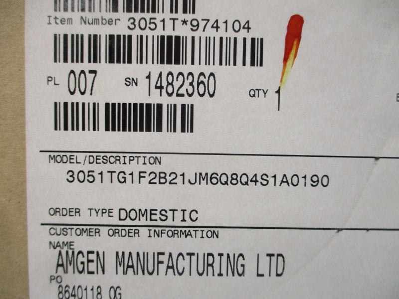 ROSEMOUNT 3051TG1F2B21JM6Q8Q4S1A0190 9-32VDC 30PSI NSMP