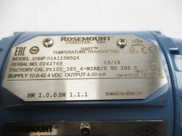 ROSEMOUNT 3144PD1A1I5M5Q4 12.0-42.4VDC NSMP