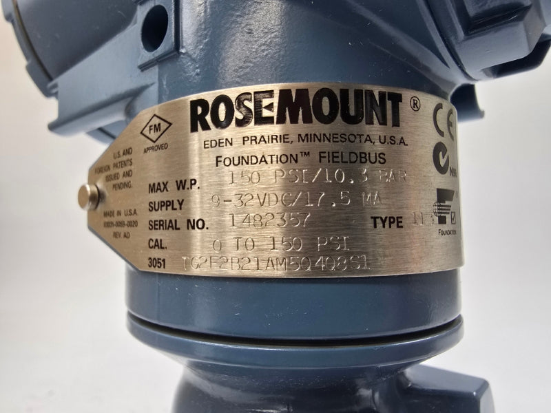 ROSEMOUNT 3051TG2F2B21AM5Q4Q8S1 9-32VDC 150PSI NSMP