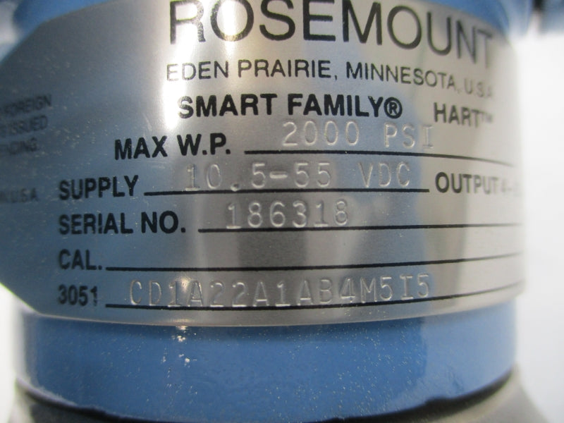 ROSEMOUNT 3051CD1A22A1AB4M5I5 10.5-55VDC 2000PSI NSNP