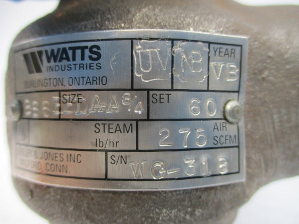 WATTS INDUSTRIES 866EEDAA 275PSI 3/4" UNMP