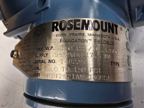 ROSEMOUNT 3051TG2F2B21AM5Q4Q8S1 9-32VDC 150PSI NSMP
