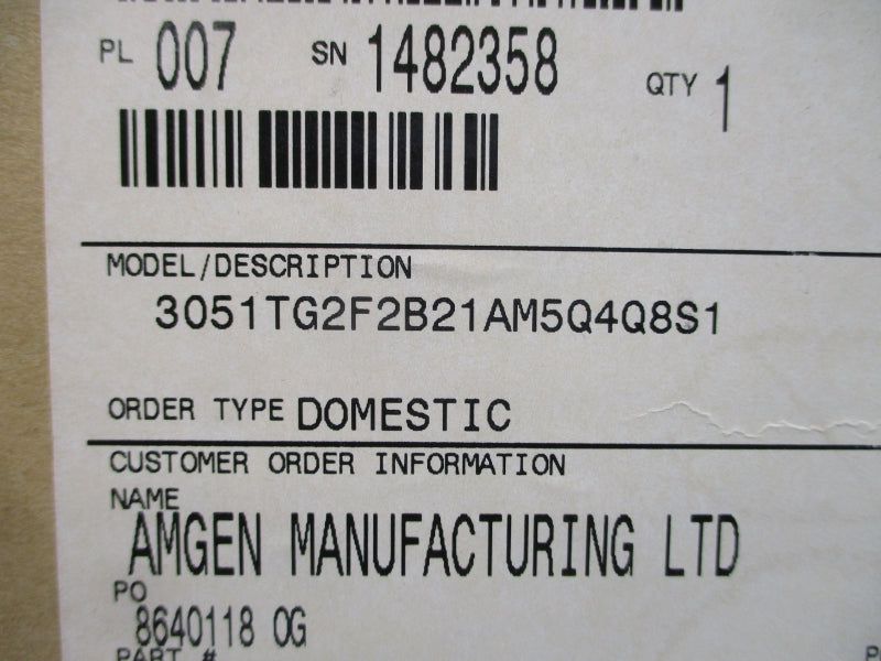 ROSEMOUNT 3051TG2F2B21AM5Q4Q8S1 9-32VDC 150PSI NSMP