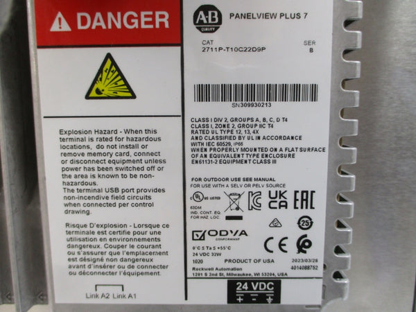 ALLEN BRADLEY 2711P-T10C22D9P SER. B 24VDC NSMP