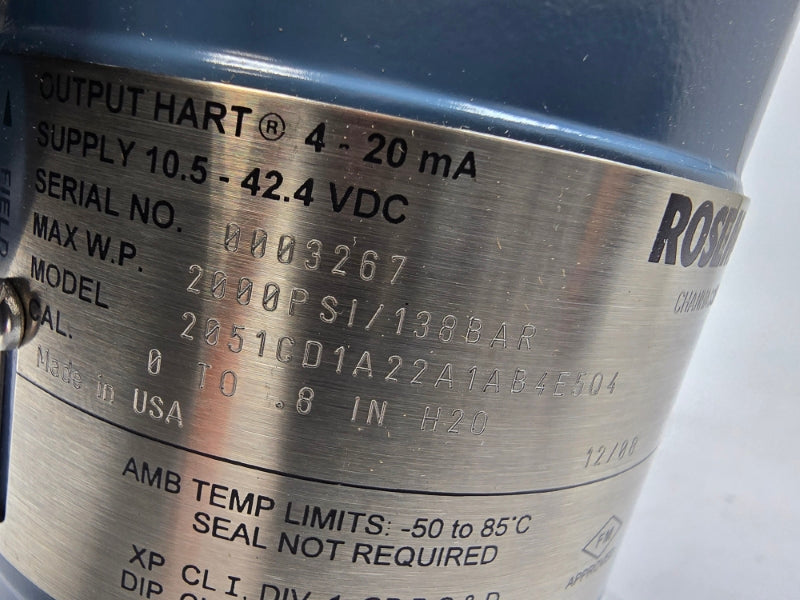 ROSEMOUNT 2051CD1A22A1AB4E5Q4 10.5-42.4VDC 2000PSI NSMP