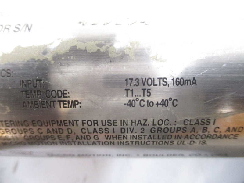 MICRO MOTION CMF025M321NABUEZZZ 17.3V 850PSI NSMP