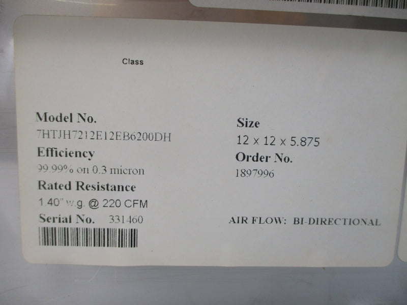 O'HARA TECHNOLOGIES 400-066 7HTTH7212E12EB6200DH 12X12X5.875 NSMP