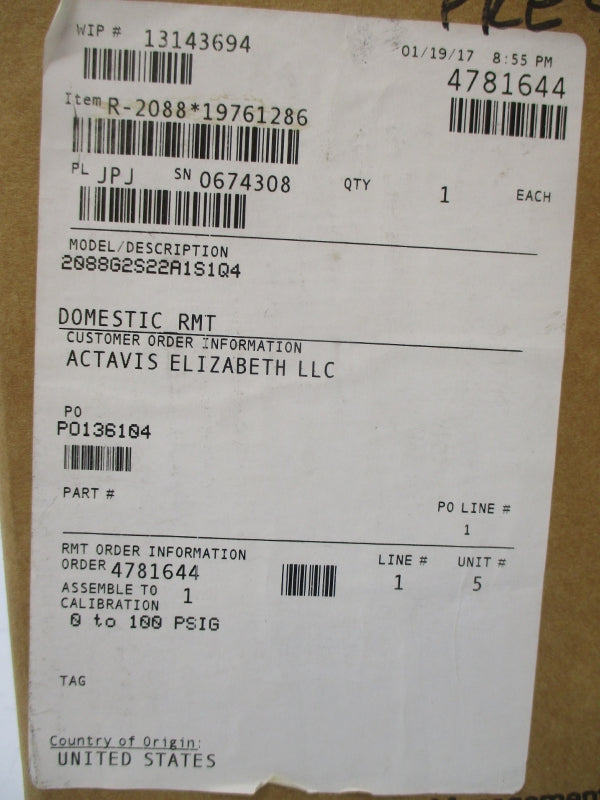 ROSEMOUNT 2088G2S22A1S1Q4 0-100PSI NSFS