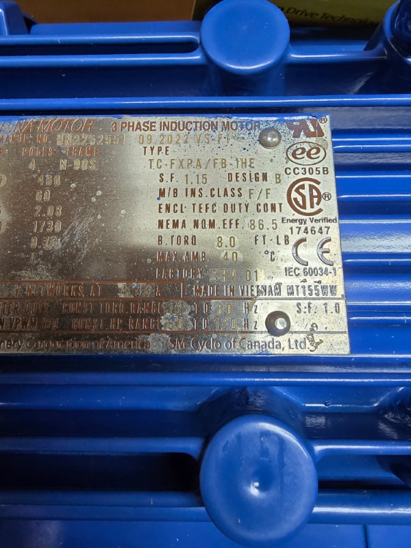 SUMITOMO DRIVE TECHNOLOGIES PA221514 CNHM1H-6125YA-EP-B-87 HN2252551 230/460V 4.15/2.08A NSMP