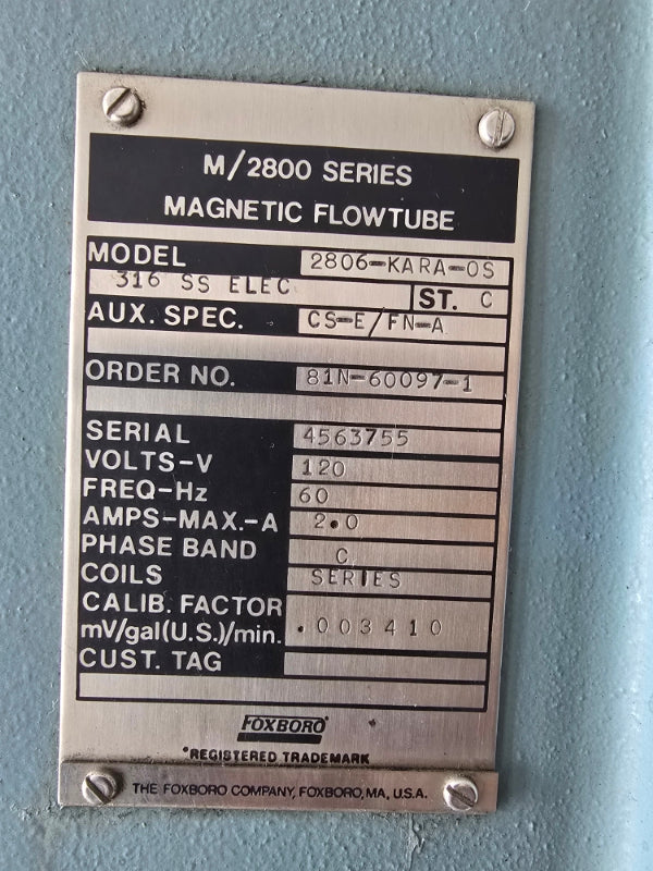 FOXBORO 2806-KARA-0S 120V 2.0A NSNP