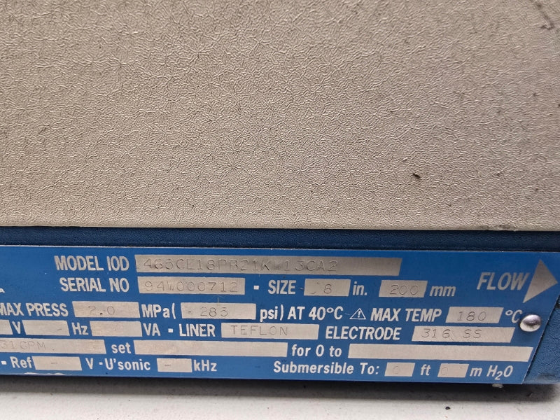 FISCHER&PORTER IOD1465CE18PB21KW13CA2 SIZE 8 285PSI NSNP