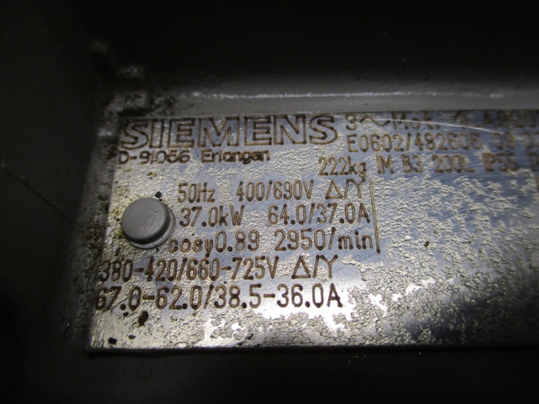 SIEMENS 1LA92072WA60-Z 50HZ 37.0KW 460V 58.0A NSNP