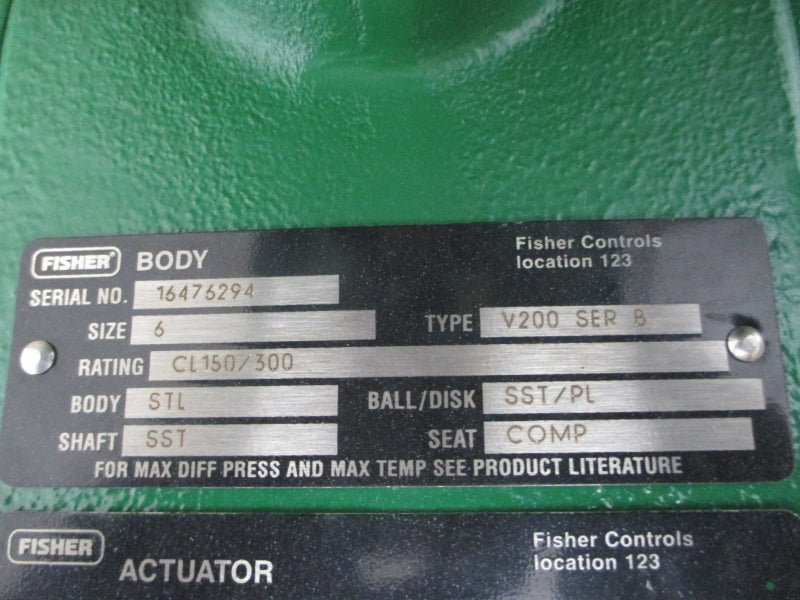 FISHER CONTROLS 1052 V200 SER. B SIZE 40 30VDC 75PSI NSNP