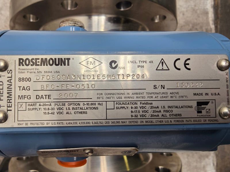 ROSEMOUNT 8800DF080SA3N1D1E5M5T1P2Q4 10.8-42VDC 720PSI NSNP