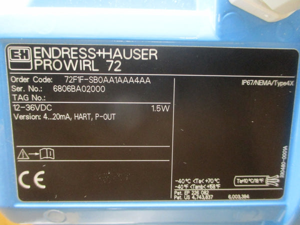 ENDRESS+HAUSER 72F1F-SB0AA1AAA4AA 12-36VDC NSMP