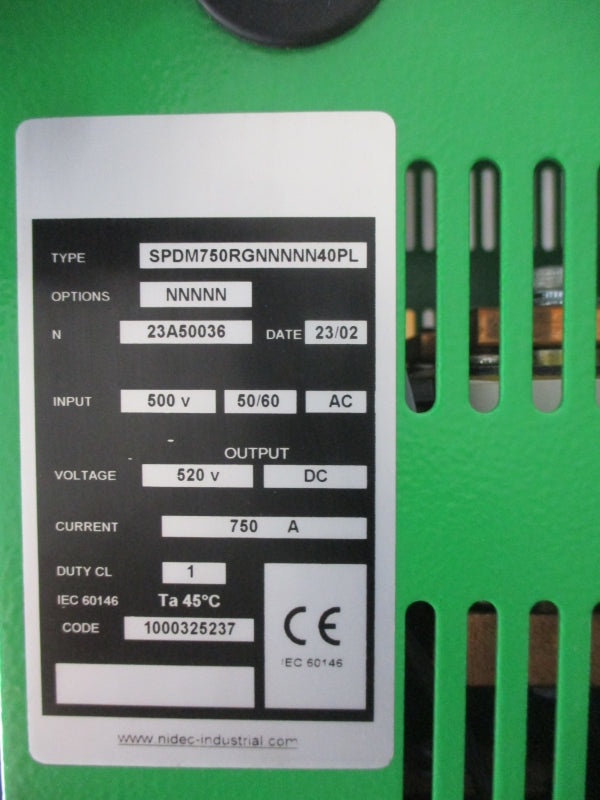 NIDEC SPDM750RGNNNNN40PL 500VAC 750A UNMP