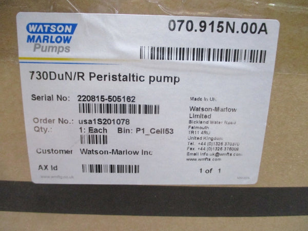 WATSON MARLOW PUMPS 730DUN/R 070.915N.00A 200-240V NSMP