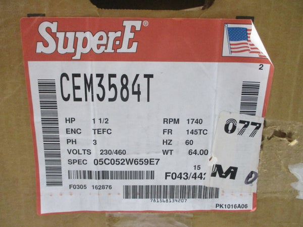 BALDOR CEM3584T 05C052W659E7 230/460V 4/2A NSMP