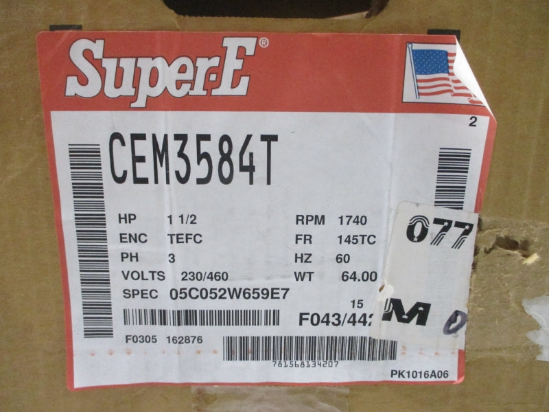 BALDOR CEM3584T 05C052W659E7 230/460V 4/2A NSMP