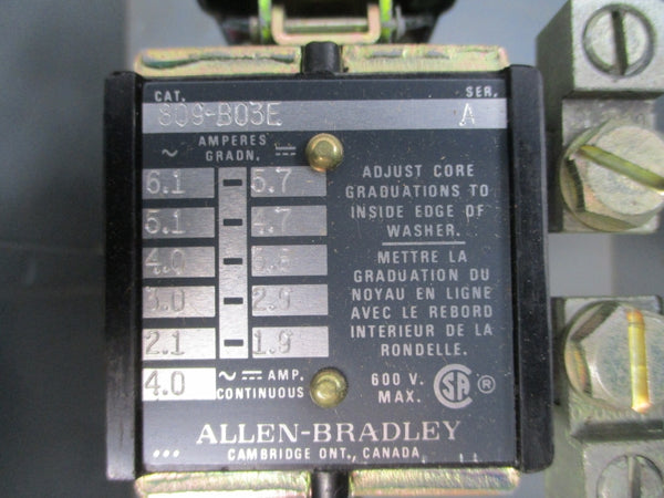 ALLEN BRADLEY 809-B03E SER. A 600V 4.0A UNMP