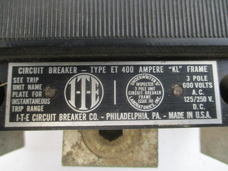 ITE ET400 KL 600VAC 400A UNMP