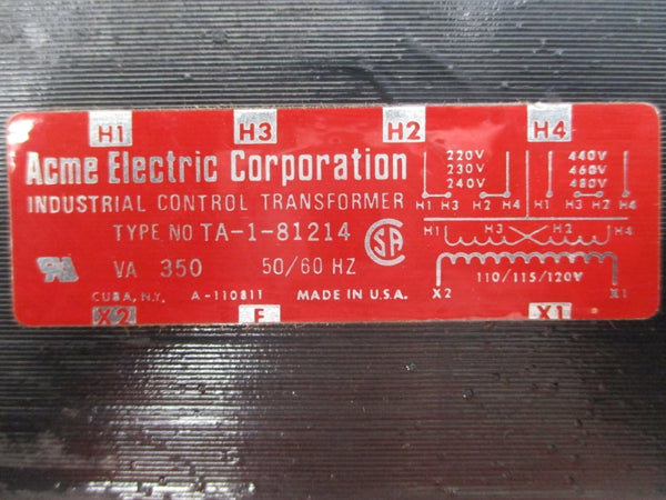 ACME ELECTRIC TA-1-81214 240/480V UNMP