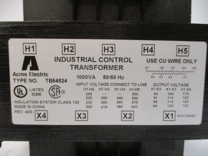 ACME ELECTRIC TB54524 240/480V REV. A00 NSMP