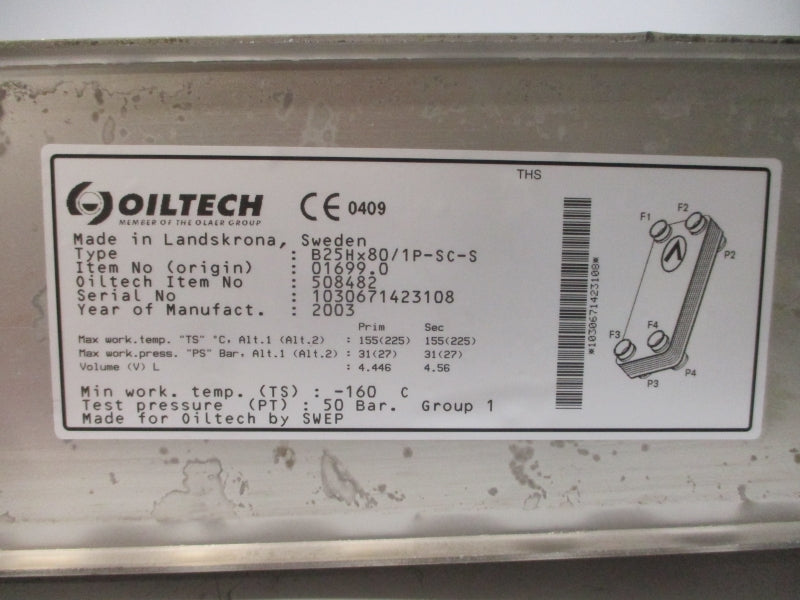 OILTECH 508482 B25HX80/1P-SC-S NSNP