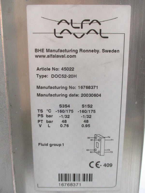 ALFA LAVAL 45022 DOC52-20H NSNP