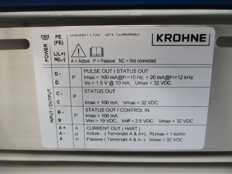 KROHNE VN304NA0430010100000 ER3.4.1_ 100-230VAC NSNP