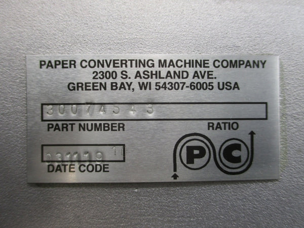PAPER CONVERTING MACHINE 30074543 W/ NORD SK1SI31 60392500 NSNP