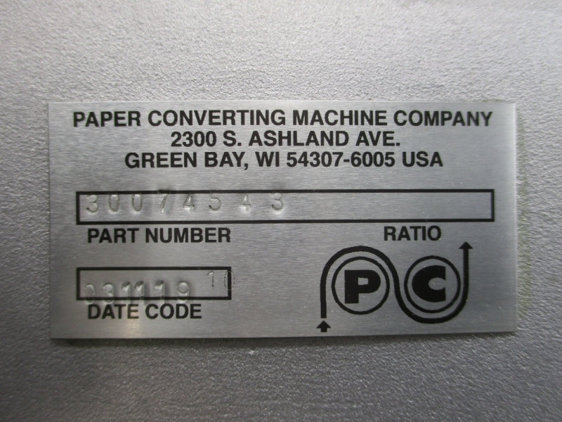 PAPER CONVERTING MACHINE 30074543 W/ NORD SK1SI31 60392500 NSNP