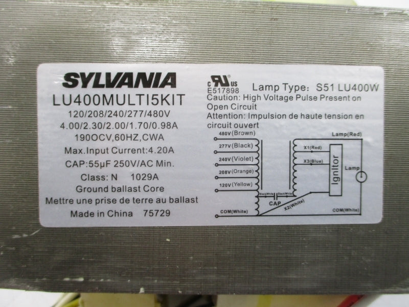 SYLVANIA 75729-0 LU400MULTI5KIT 480V 4.00A NSMP