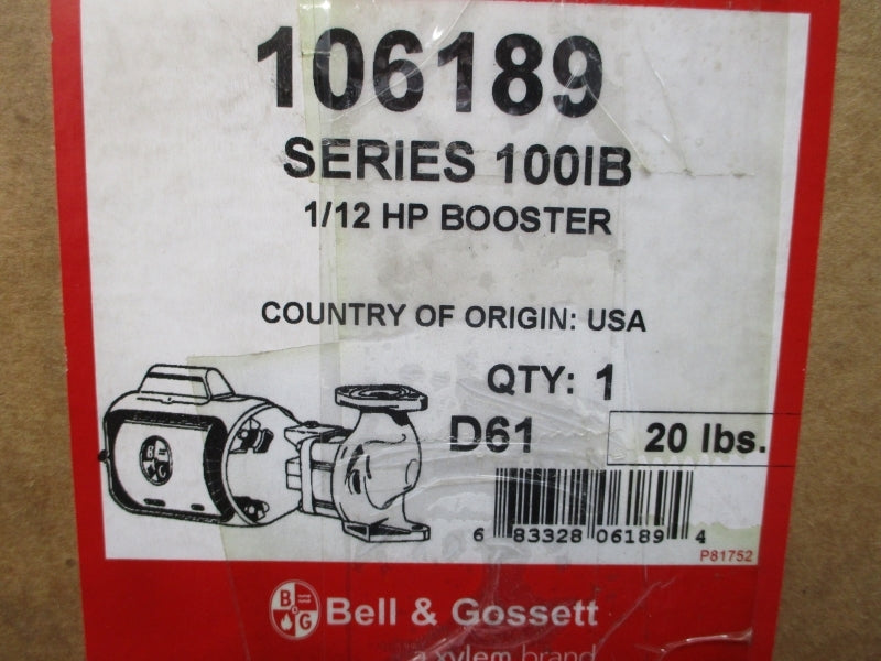 BELL & GOSSETT 106189 SER. 100IB 115V 1.75A NSMP