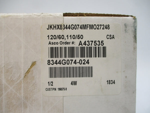ASCO JKHX8344G074MFMO27248 110/120V 1/2" NSFS