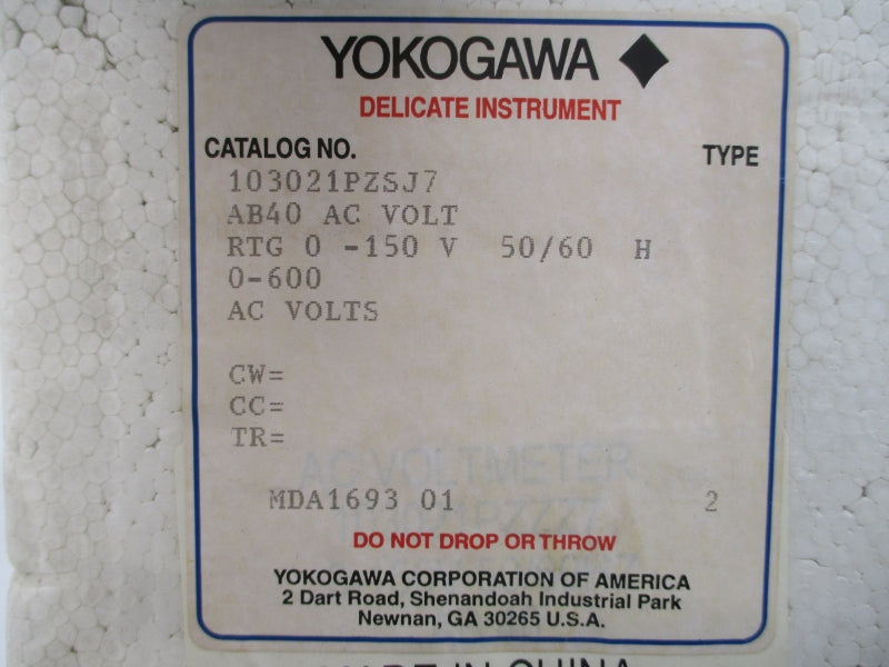 YOKOGAWA 103021PZSJ7 0-600VAC 5A NSMP