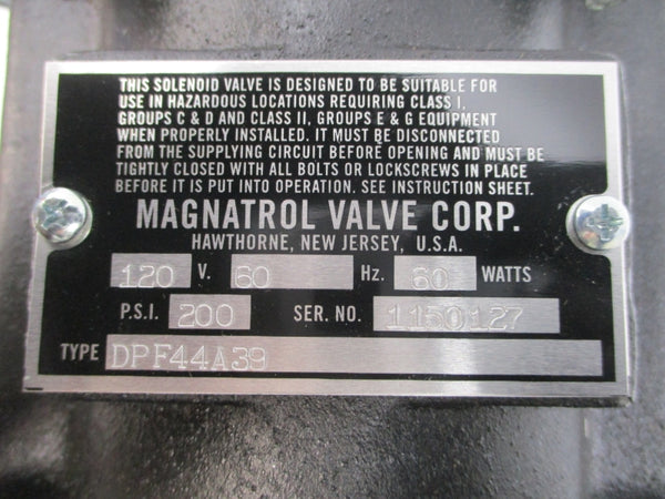 MAGNATROL DPF44A39 120V 200PSI NSNP