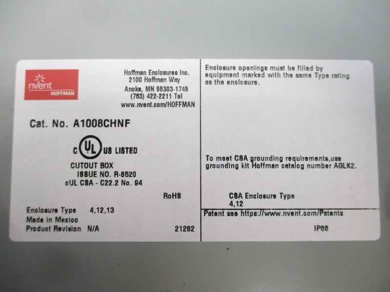 NVENT A1008CHNF NSNP