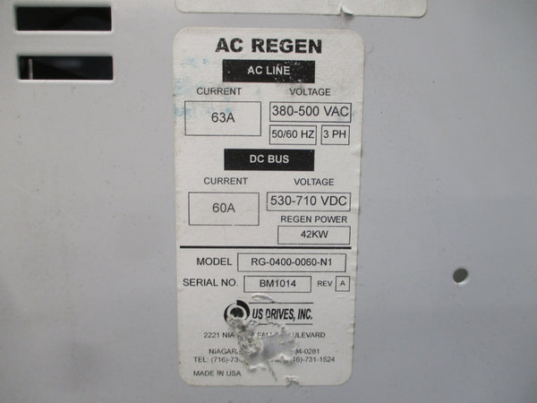 US DRIVES RG-0400-0060-N1 380-500VAC 63A REV. A UNMP