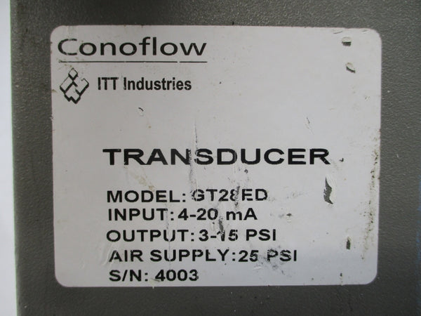 CONOFLOW ITT INDUSTRIES GT28ED 3-15PSI NSNP